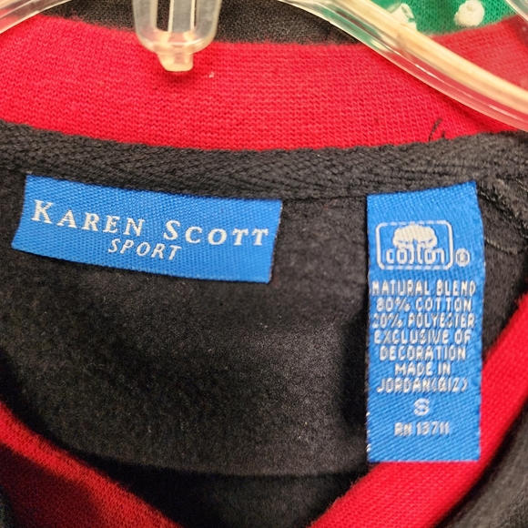 Karen Scott Black Sweatshirt with Embroidered Cardinal On Front Size Small - Picture 6 of 6